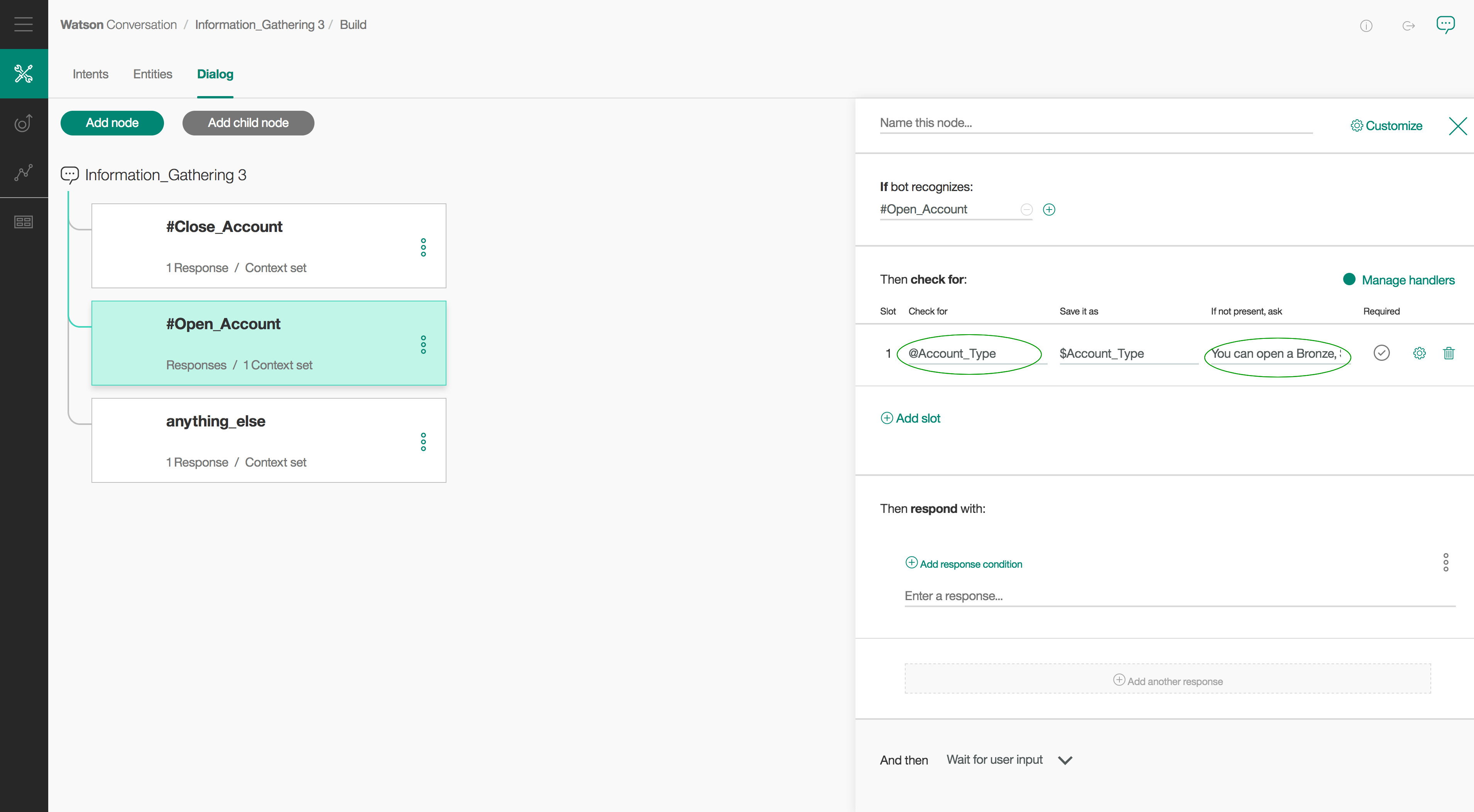 IBM Watson Conversation Slots 3